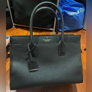 Black Kate Spade Leather Crossbody Tote Bag